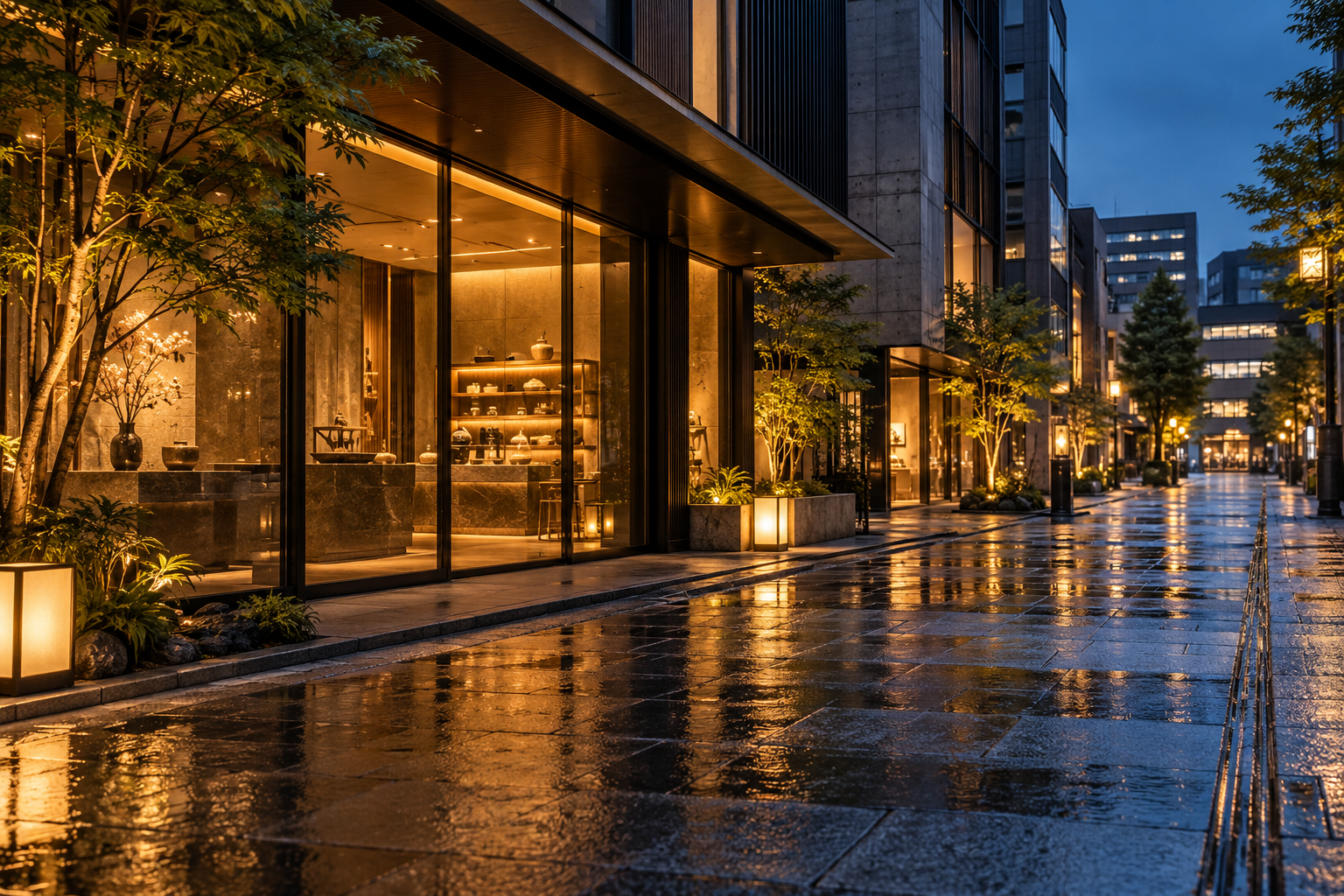 夕暮れの店舗・オフィスのイメージ
